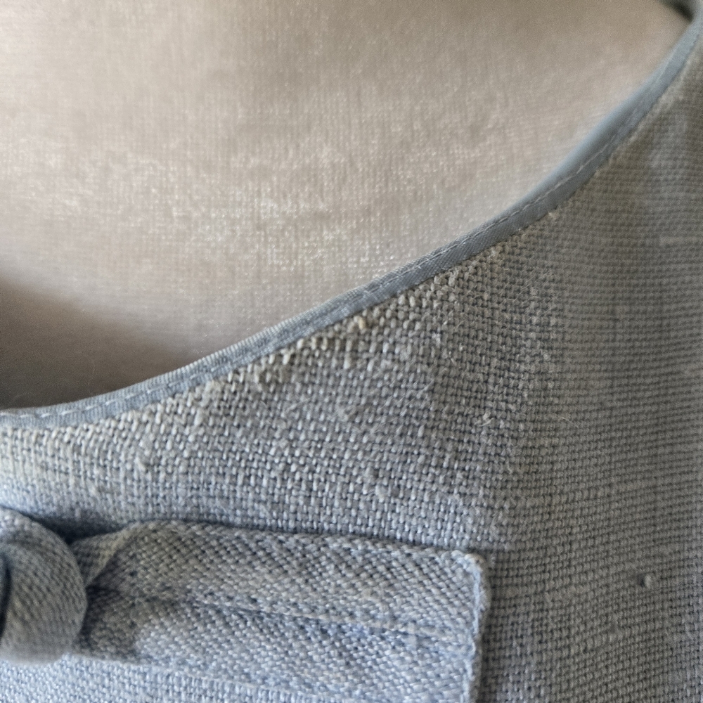 Vintage William Pearson Light Blue Shift Dress, Linen, 80s, Work, Casual - Picture 15 of 15